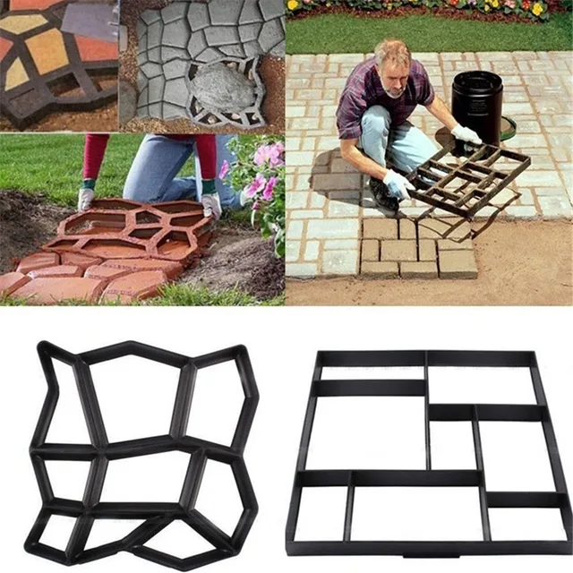 Practical DIY Paving Cement Brick Stone Road Concrete Path Maker Mold Garden Floor Walk Pavement Mold Supplies Pavement Paver