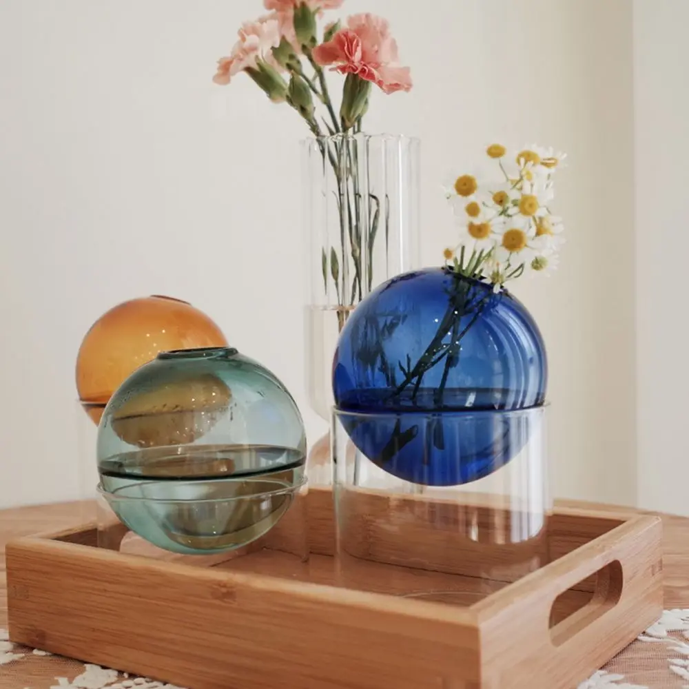 Nordic Spherical Living Room Flower Pot Hydroponic Plant Flower Decoration Home Decoration Glass Vase Flower Vase Table Decor 2