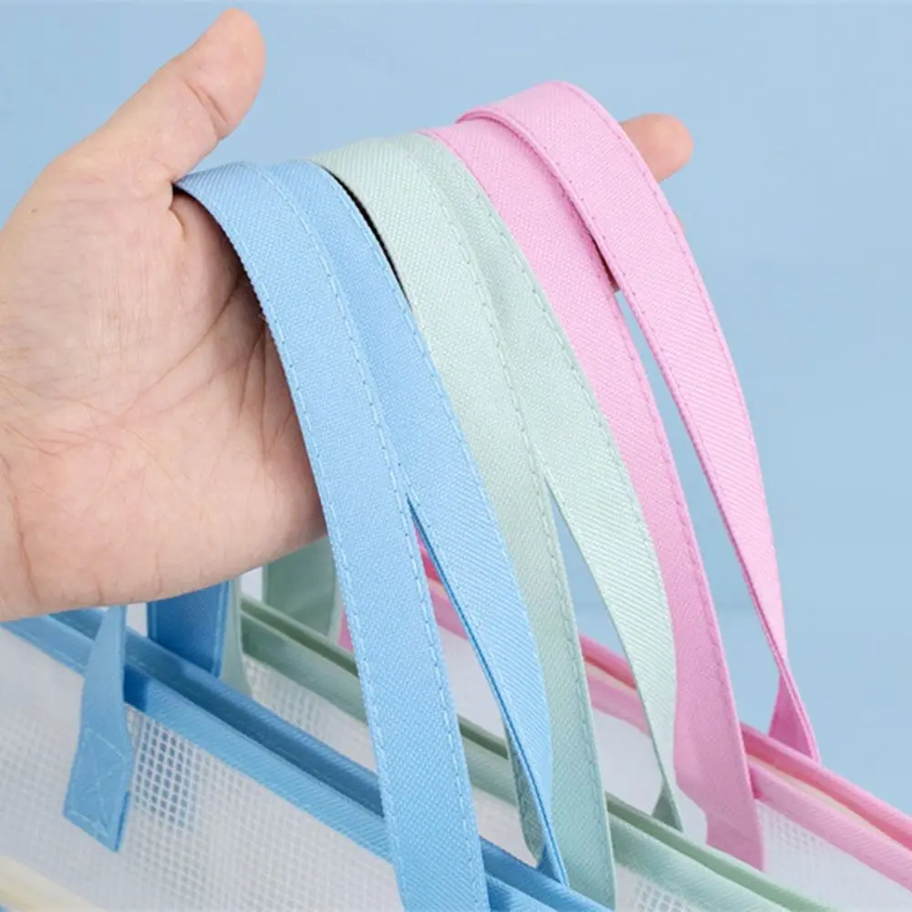 투명 A3/A4 파일 보관 가방, 다층 방수 문서 가방, 핸들 아트 포트폴리오 케이스 포함, 대용량