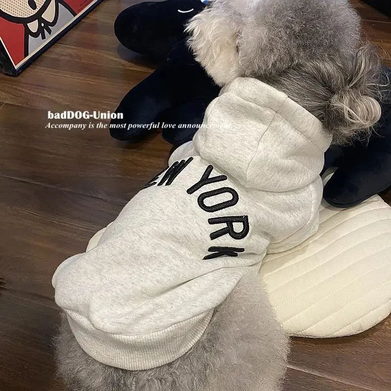 Letter Hoodie Pet Clothing Dogs Fashion Cotton Dog Clothes Costume Small French Bulldog Print Spring Autumn Gary Boy Mascotas pet clothes