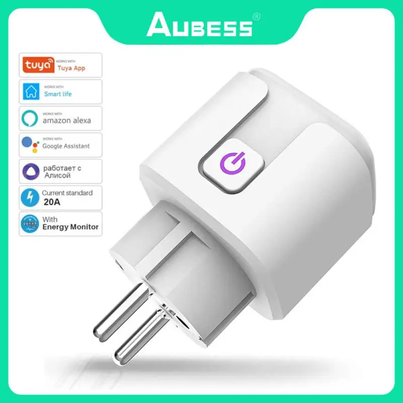 Умная розетка AUBESS, розетка с поддержкой Wi-Fi, 16/20 А, с функцией таймера и монитором питания