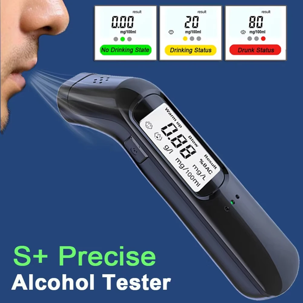 Non-Contact Alcohol Tester LED Screen Display Alcoholmeter Breathalyzer Tool Auto Safety Accessories Alcohol Detector