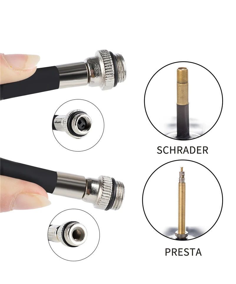 West Biking 100psi Mini Fahrrad pumpe Aluminium legierung Fahrrad Hand Luftpumpe Reifen Inflator Schrader Presta Ventil MTB Rennrad pumpe – Detail 8