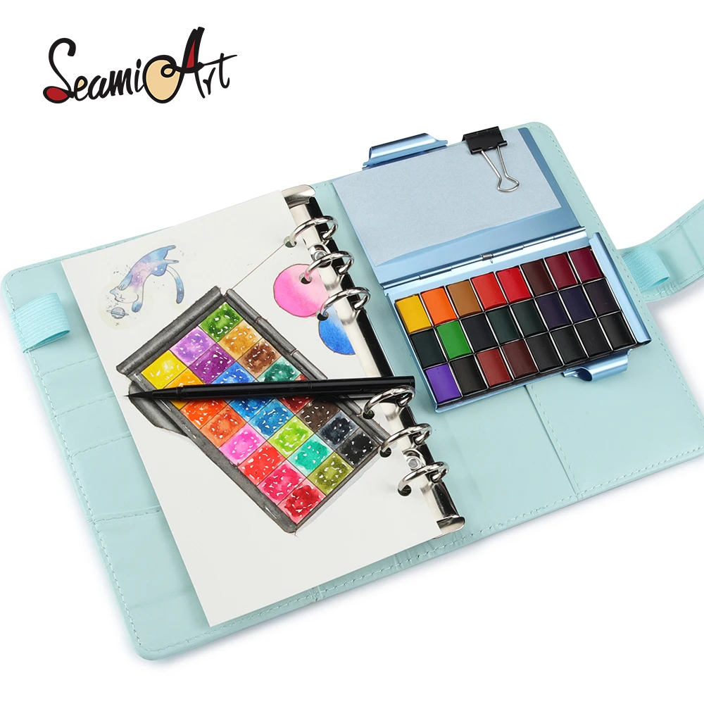 24color Watercolor Painting Set with 1pc Metal Painting Brush Pen Palette watercolor painting set watercolor paint watercolor pigment