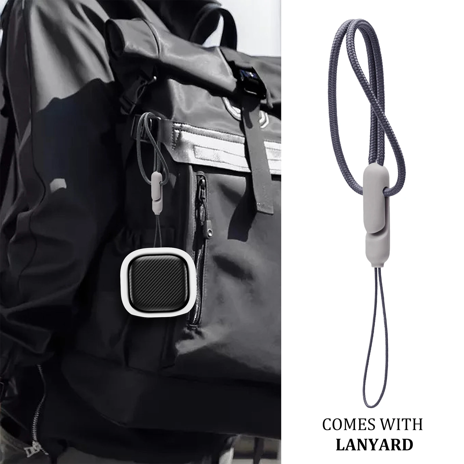 Stylish Hard Shell Protective Earbud Case with Lanyard
