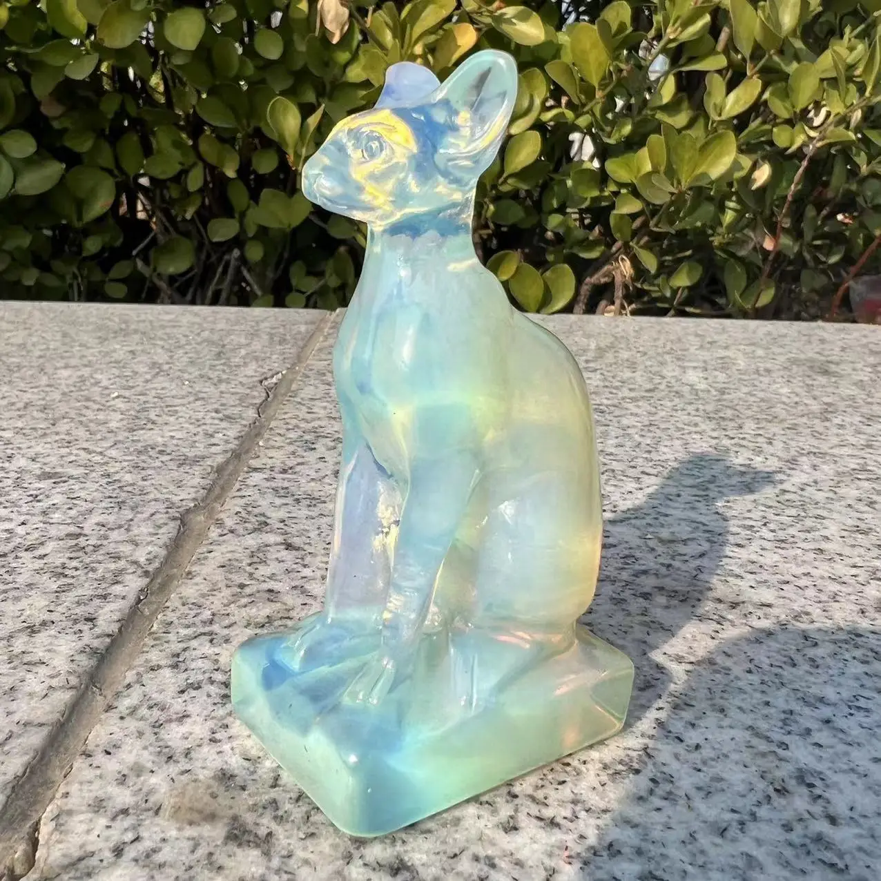 cut Natural opal  cat  home decoration  for gift 4