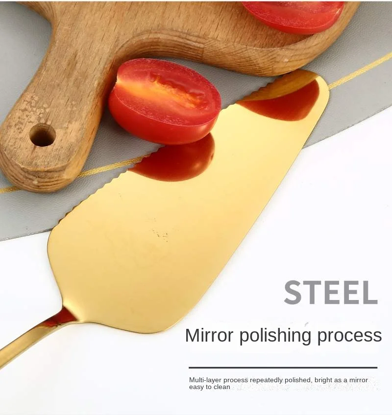 Description Picture 4 of item5-piece stainless steel cake shovel, baking knife, cheese knife, kitchen tools cake knife and fork set