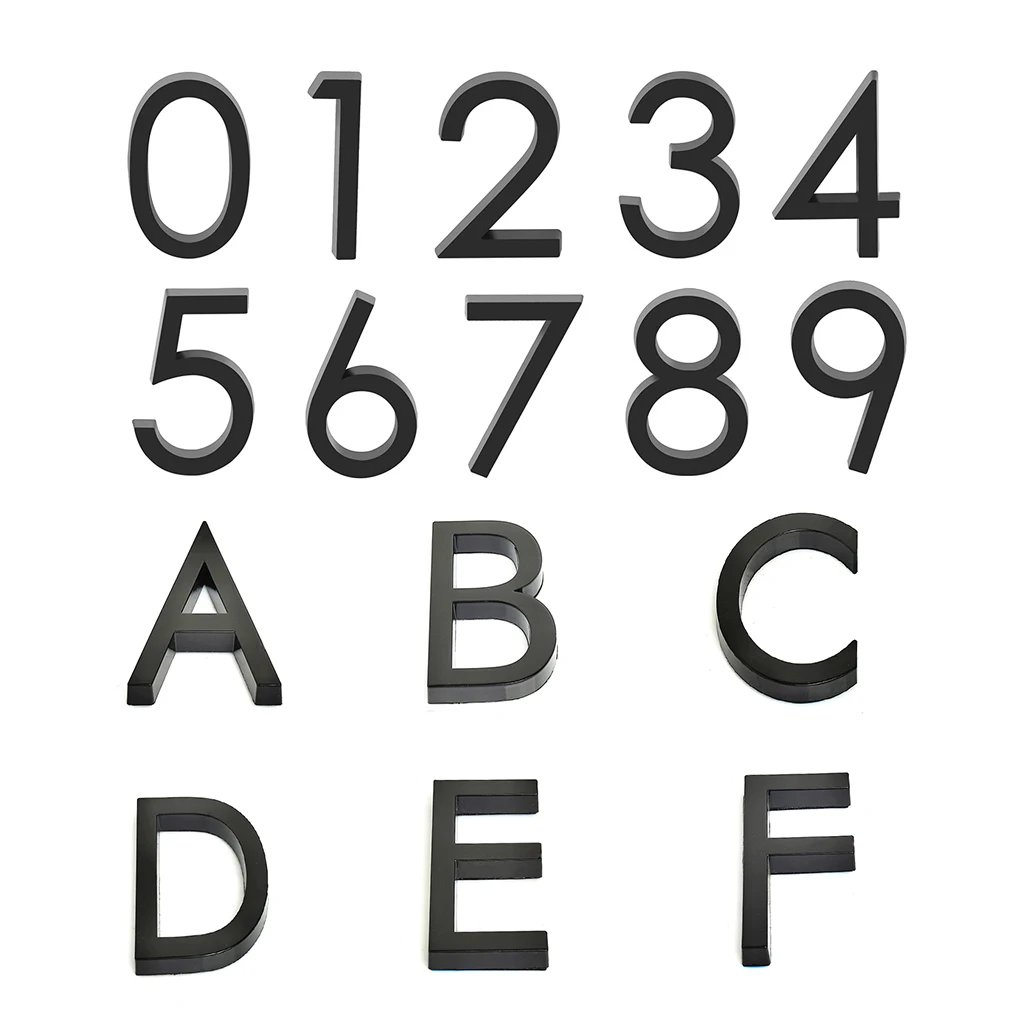 Self Adhesive House Number Letter Sticker Door Number Plate for Outdoor