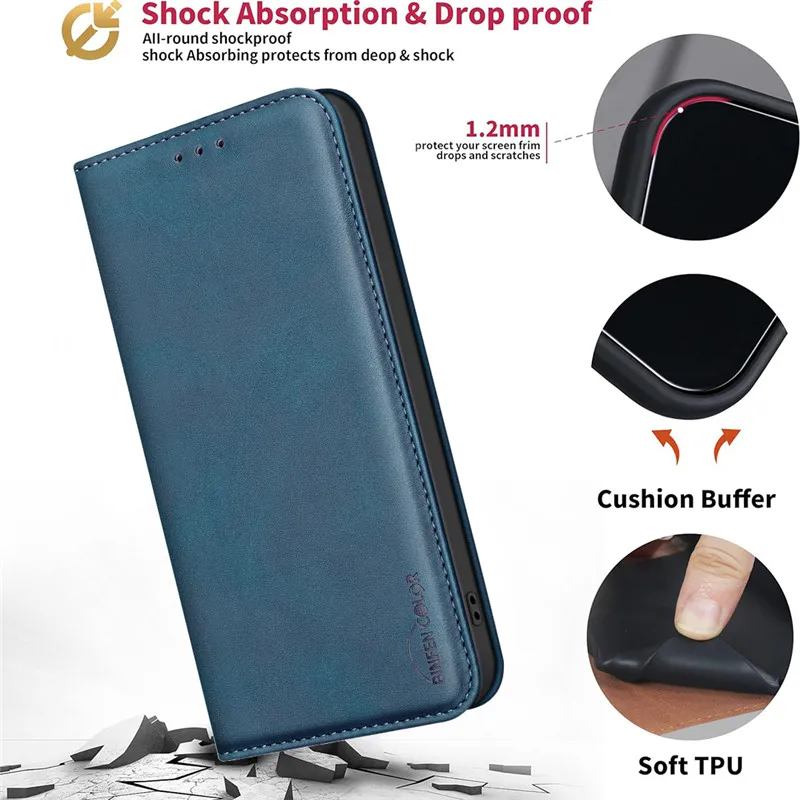 Luxury Magnetic Flip Leather Wallet Phone Case - Anti-theft Cover