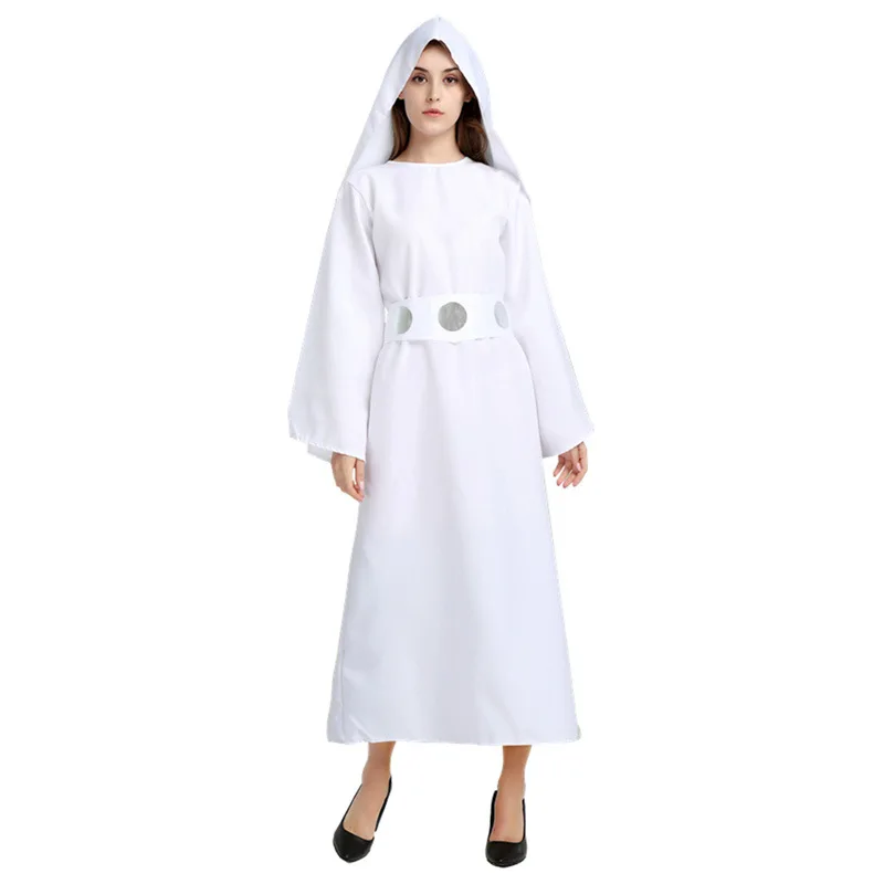 

2022 New Princess Leia Cosplay Costumes Halloween Costumes for Women Christmas Masquerade All White Long Skirts Mature Adult