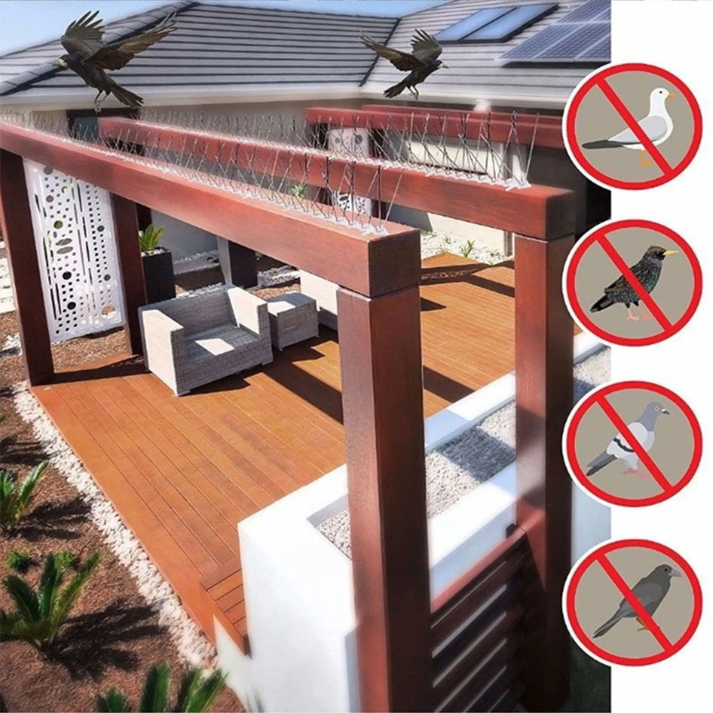 Stainless Steel Bird Repellent Spikes Eco-friendly for Balconies Roofs Patios