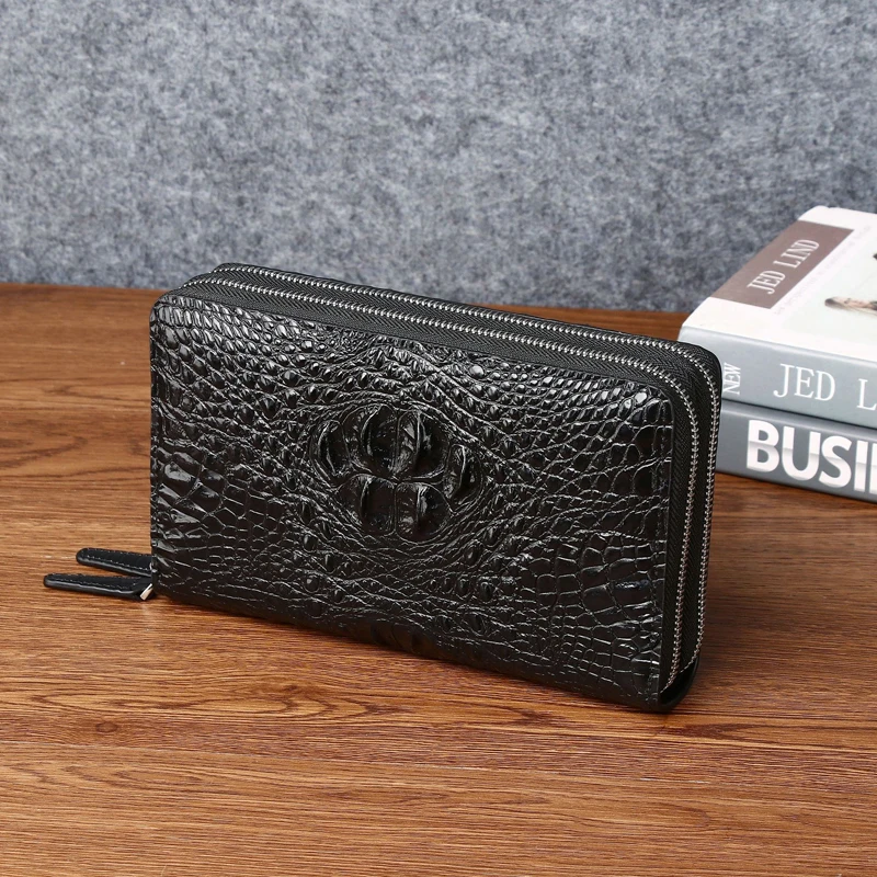 

2023 Winter New Men's Crocodile Clutch Bag Briefcase High-quality Real Cowhide Envelope Clutch Bag Large Capacity Men's Bag