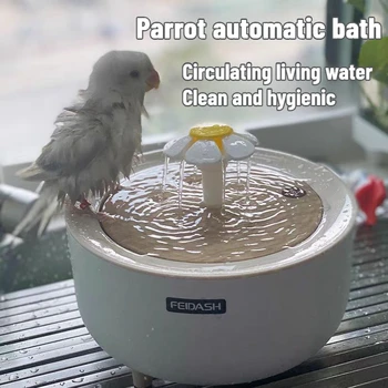 Auto Circulating 2-in-1 Parrot Bath & Pet Water Fountain Drip-Free Design for Small Pets USB Powered  pet toys  bird toys - Image 6