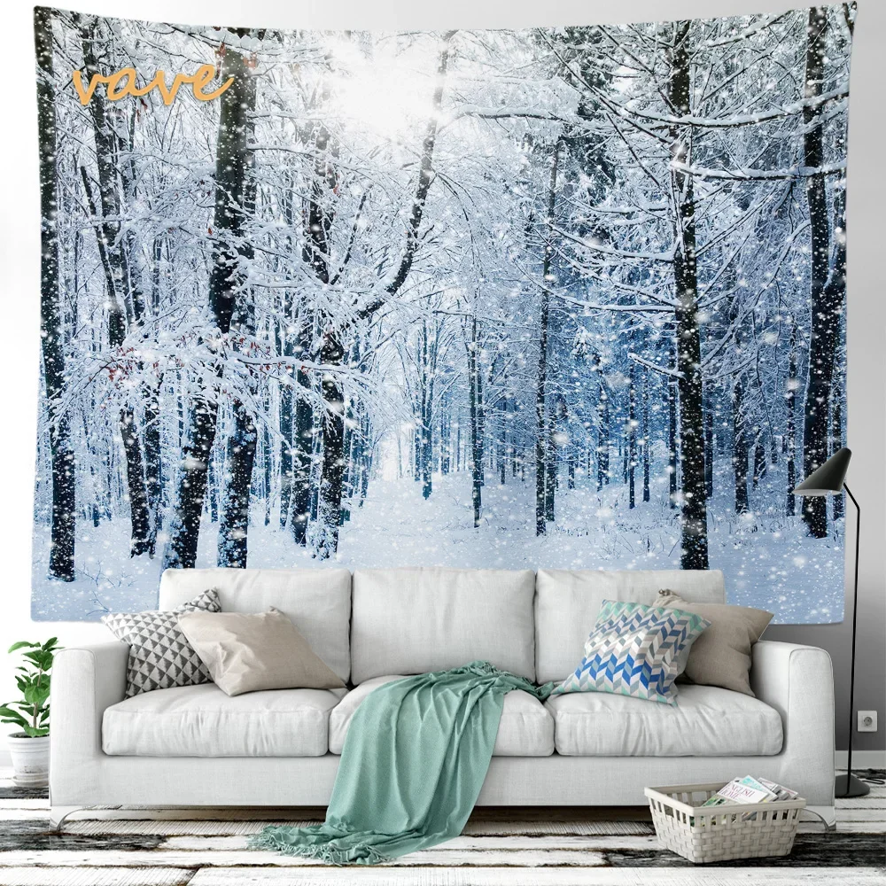 Arazzo Aidatain Con Paesaggio Alpino Invernale - 203x152 Cm - Decorazione Da Parete Con Montagna Innevata - 4
