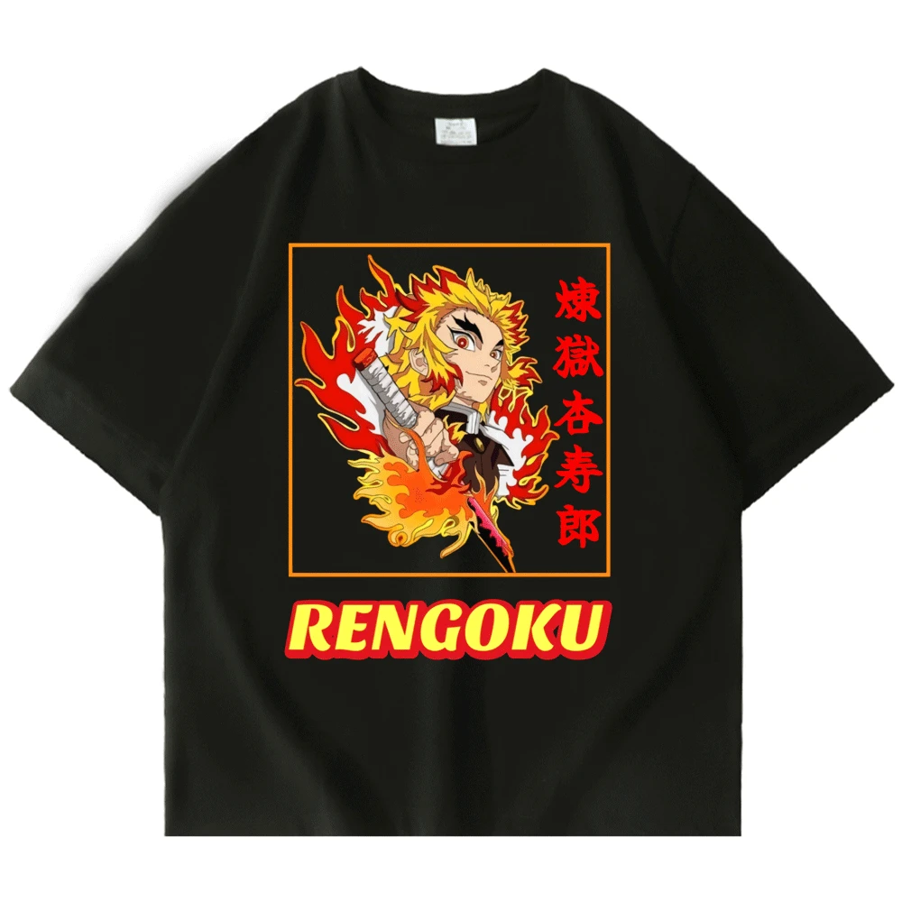 Manga Rengoku Kyoujuro T Shirt Demon Slayer Anime Kimetsu No Yaiba Tee 