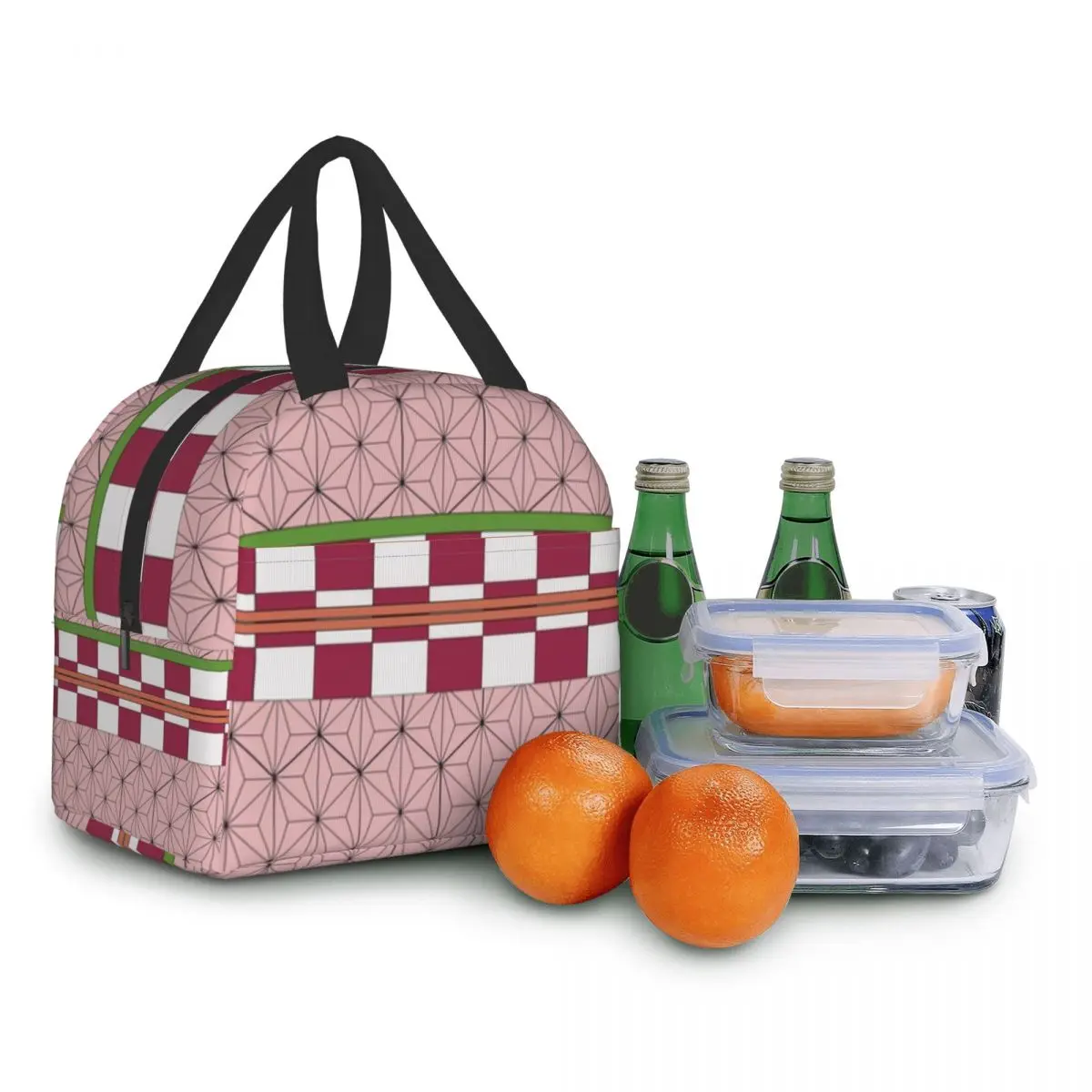 Nezuko Kimono Insulated Lunch Bag for Women Kids School Food Demon Slayer Kimetsu No Yaiba Anime Cooler Thermal Lunch Box Tote 6