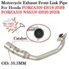 Slip On For HONDA FORZA300 FORZA350 NSS350 FORZA 300 350 2018 - 2023 Motorcycle Exhaust Front Link Pipe Modify Escape Moto 51MM