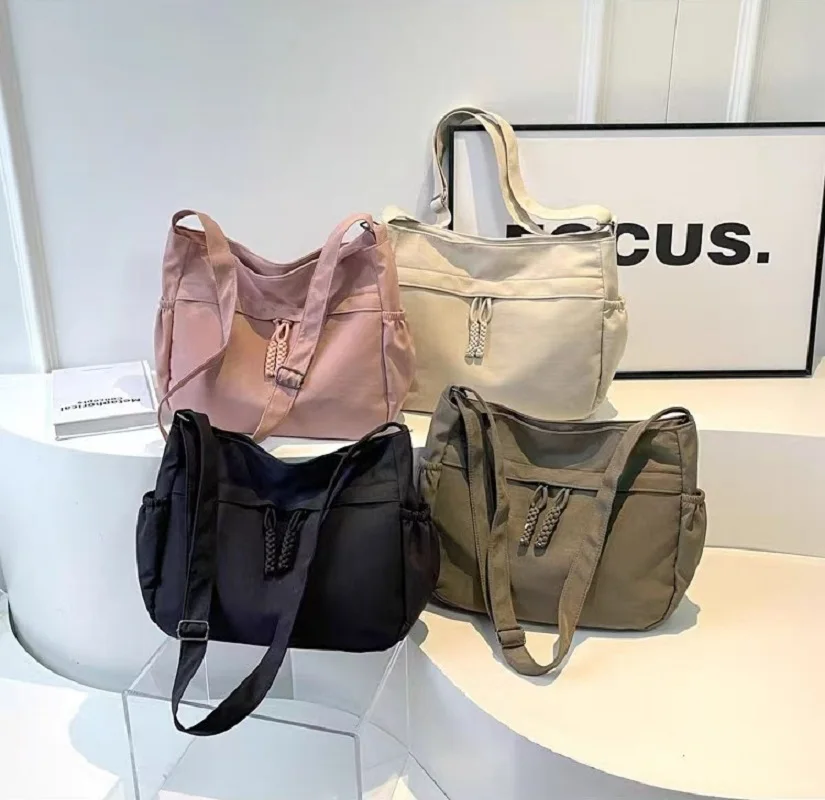 Casual Nylon Hobos Crossbody Bags Solid Zipper Women's Bags 2025 Fashion High Capacity Solid Color Single Shoulder Totes Bag