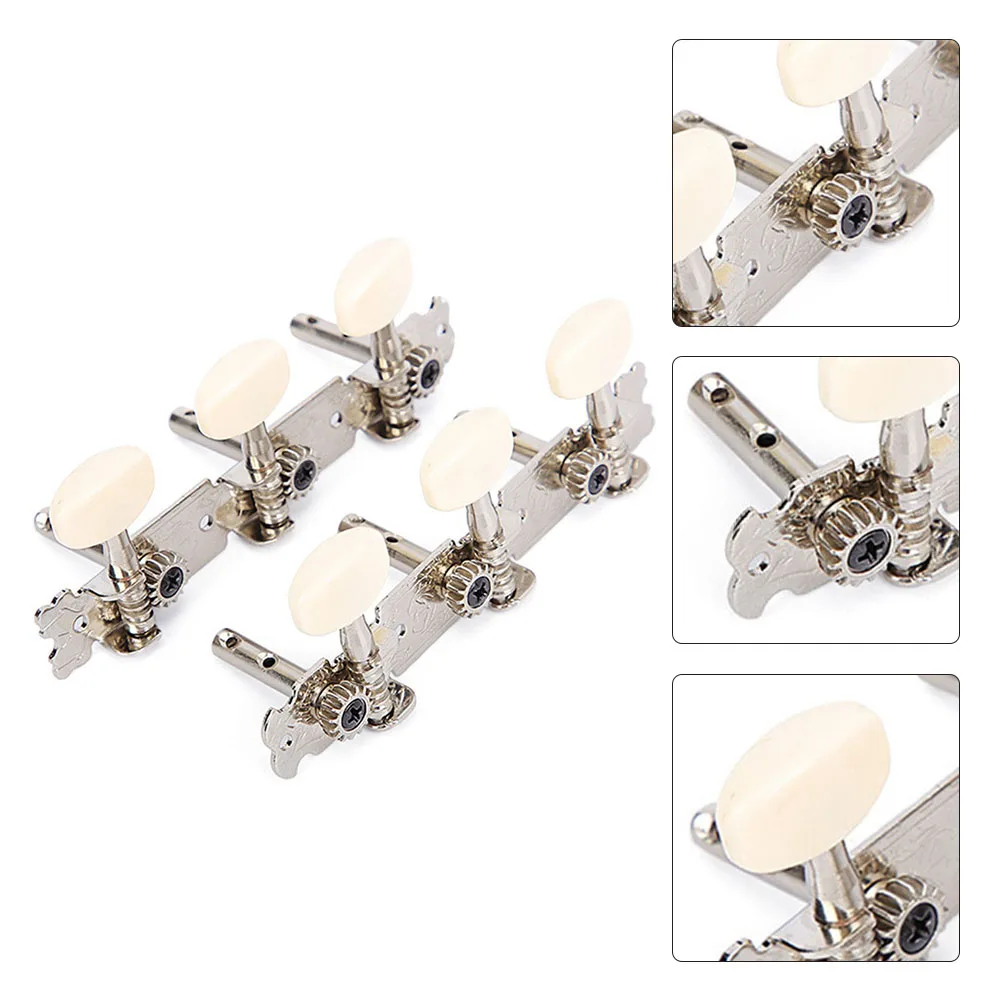 

6PCS Guitar Tuning Pegs Tuners Machine Heads Chrome Part 3R+3L Acoustic/Folk Tuners Keys Oval Button Guitar Parts Tuning Peg