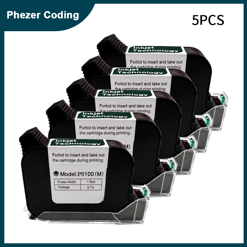 Cartucho de Impressora a Jato de Tinta Phezer Handheld Online Tinta a Nível Secagem Rápida Nível b Preto 127 mm Escritório Peças Originais pc Pcs Pcs 10 Pcs