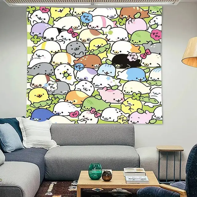 Tapisserie de dessin animé M-Mamégoma, dessin animé Kawaii, décoration de chambre à coucher, dortoir, tissu de fond, vacances, maison, fête, salon, Club 5