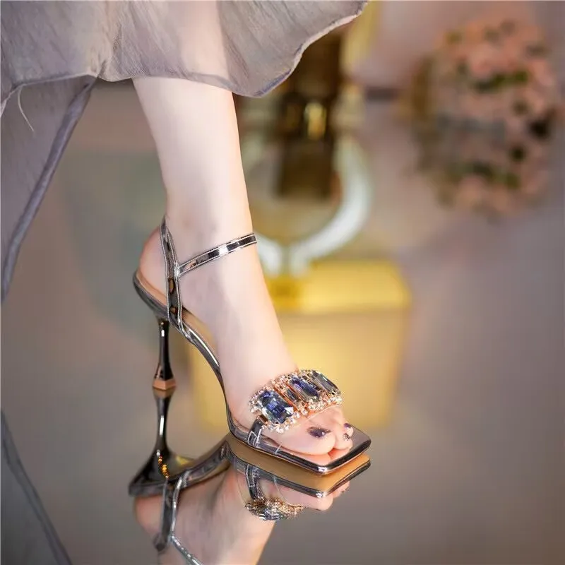 Shoes Summer New Comfortable Sandals Women Wear Crystal Stiletto Heels Fashion Shoes 2023 Matching Women's Shoes