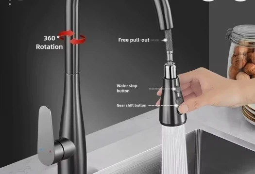 2024 Brass Pull Down Kitchen Faucet with Hot & Cold photo review