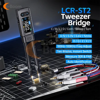 FNIRSI LCR-ST2 LCR Bridge SMD Diodo Tester di tensione Tester di componenti 100Hz-100kHz Misurazione di precisione Display a doppia modalità