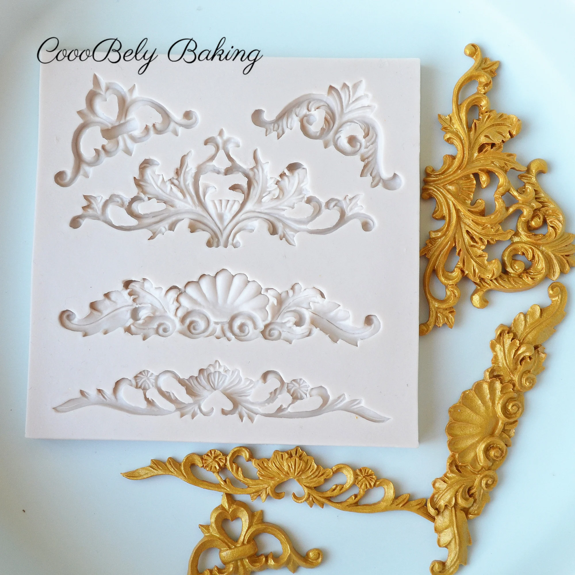 Stampo In Silicone Per Decorazione Torte - 2 Pezzi Con Motivo Pizzo, Per Cioccolato, Pasta Di Zucchero E Resina - Foto 5