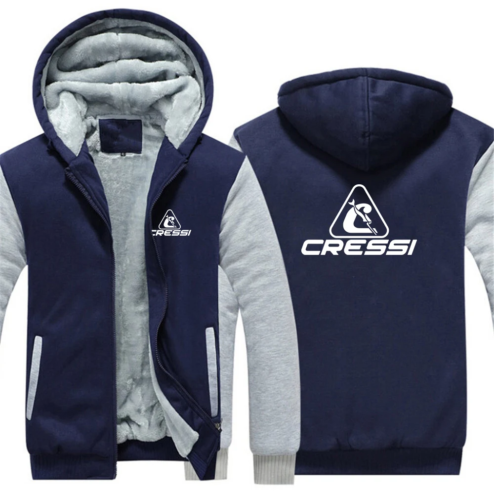Scuba Dive Cressi 2023 New autumn and winter models Printing Men High quality Fleece Hooded Coat Thicken Sweatshirt Jacket