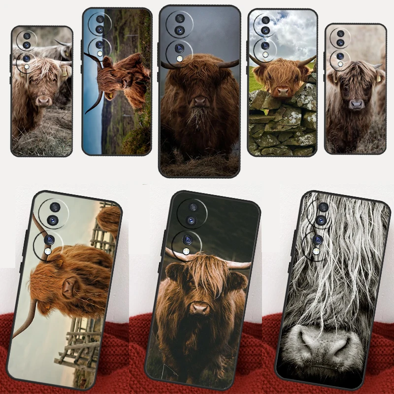 Highland Cow Animal Cover Per Honor Magic 4 Lite Magic 5 Pro X6A X7A X8 X9A Honor 8X 9X 10 50 70 90 Lite Case