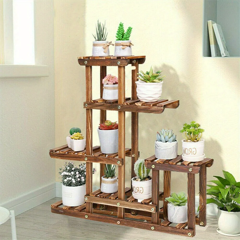 9 Potted Organize Shelves Corner Plant Shelf Holder High Low Flower Rack Stand