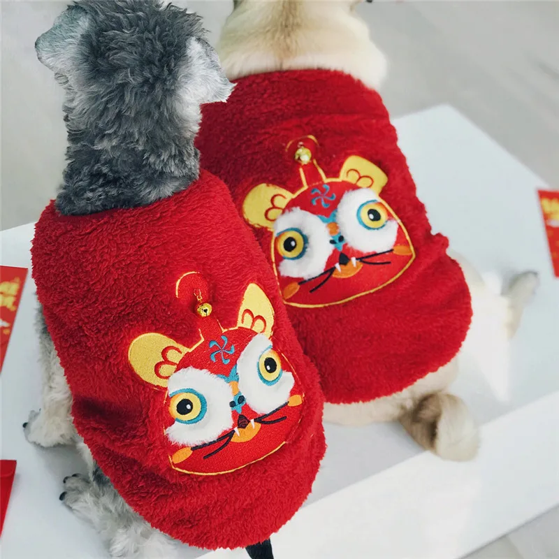 

Chinese New Year Dog Clothing Hoodie Coat Pug French Bulldog Shiba Inu Bichon Schnauzer Poodle Clothes Corgi Yorkie Dog Costumes