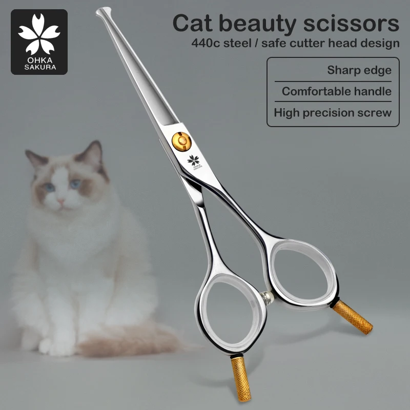 CatStraightScissorsCatHairCuttingArtifactHairTrimmingBeauty