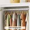 Armoire Wardrobe Closet 70" H,  5 Doors Bedroom Wooden Wardrobe with 4 Storage Shelves and Hanging Rod 5