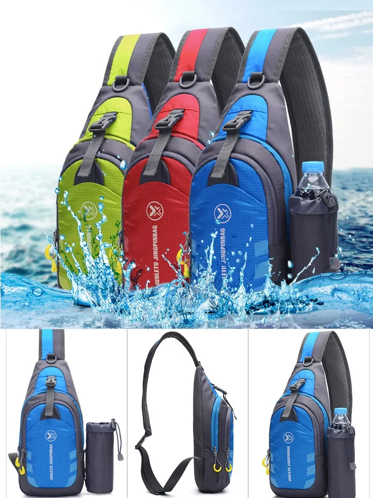Men's Women's Outdoor Sports Jogging Bag Ultralight Waterproof Hiking Riding Cycling Chest Pack Fitness Crossbody Shoulder Bag