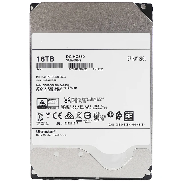 Dc Hc550 16tb 18tb 3.5 Hdd Sata 7200rpm Sata 6gb/s 512m