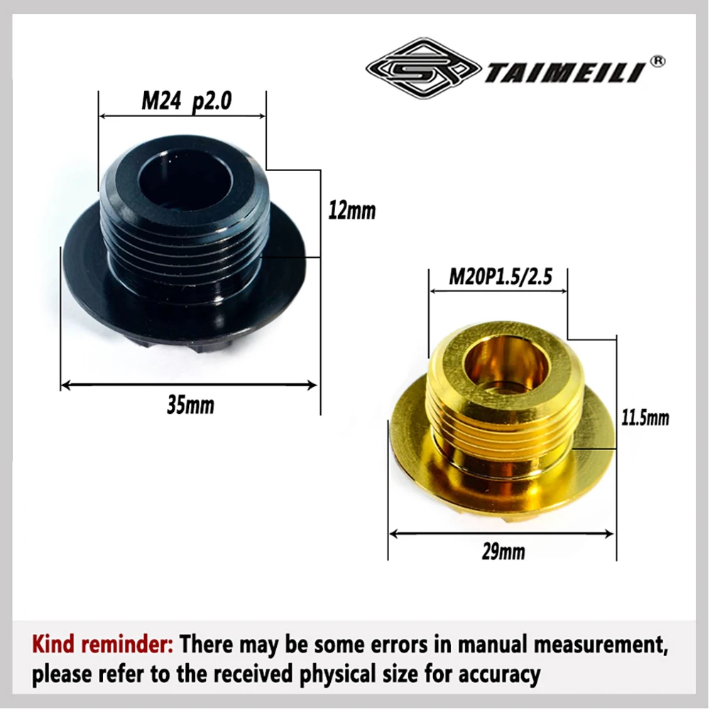 티타늄 합금 TC4 오토바이 M20p2.5/1.5 M24p2.0 M27p3.0 M30P1.5 오일 커버 나사 BMW, 두카티, 가와사키, 야마하에 적합