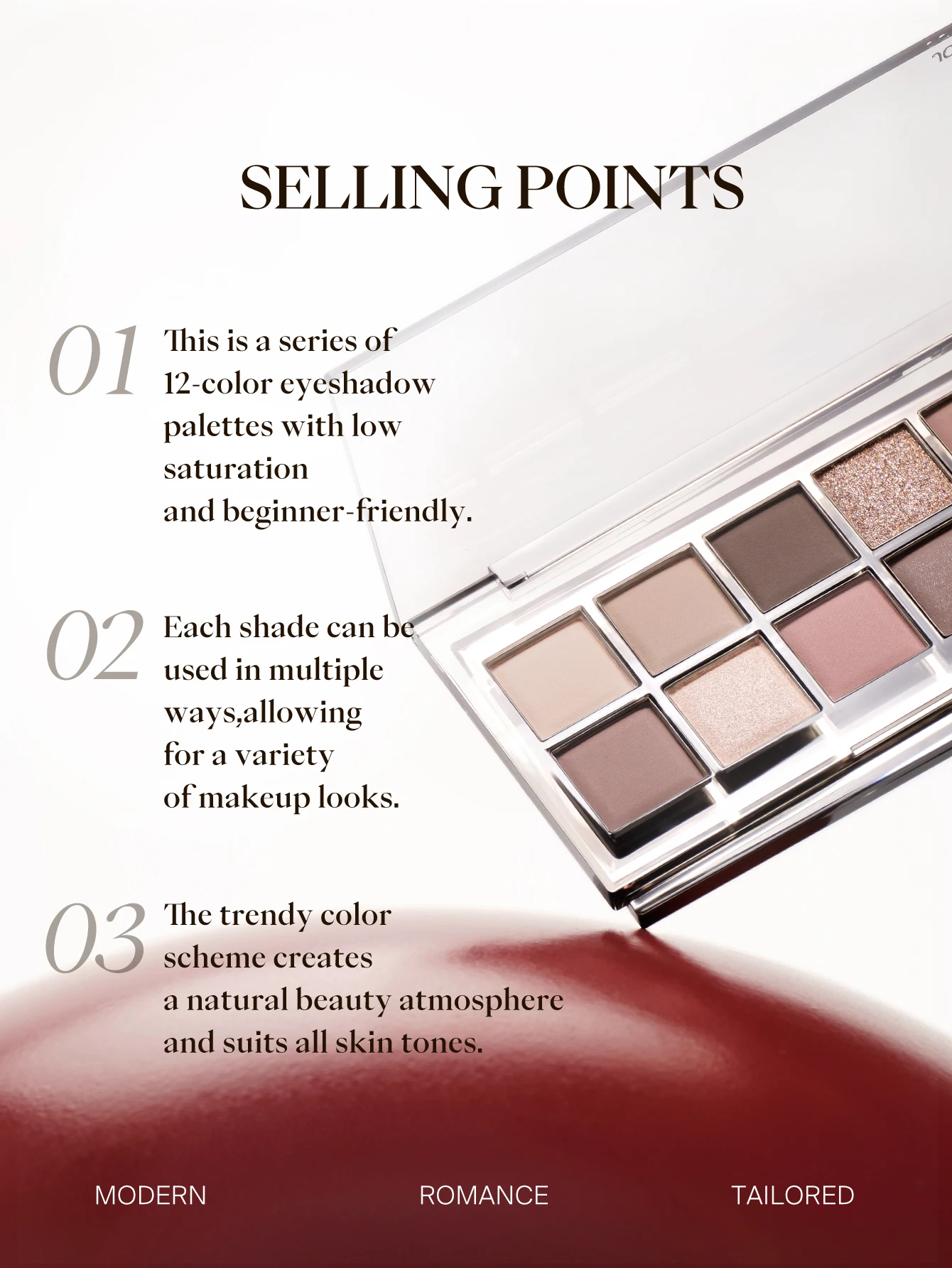 JOOCYEE 12 Shades Eyeshadow Palette eye shadow eye shadow plate