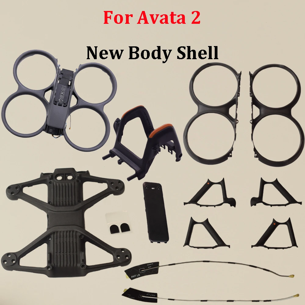 อะไหล่ซ่อมตัวเครื่องใหม่สำหรับโดรน DJI Avata 2 อุปกรณ์เสริม ตัวเครื่องด้านบน/ด้านล่าง พร้อมเสาอากาศ เลนส์ ตัวป้องกันใบพัด ฝาครอบด้านหน้า