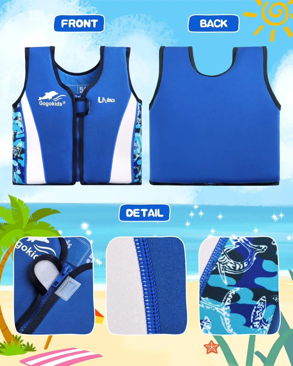 Kids Swim Vest Baby Folat Swim Training Jacket Toddler Buoyancy Swimsuit Swimwear for 2-9 years Kid 2