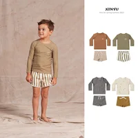 Summer Boys Split Swimsuit Long Sleeved Swimsuit Baby High Quality Sunscreen Quick Drying Hot Spring Swimsuit 1