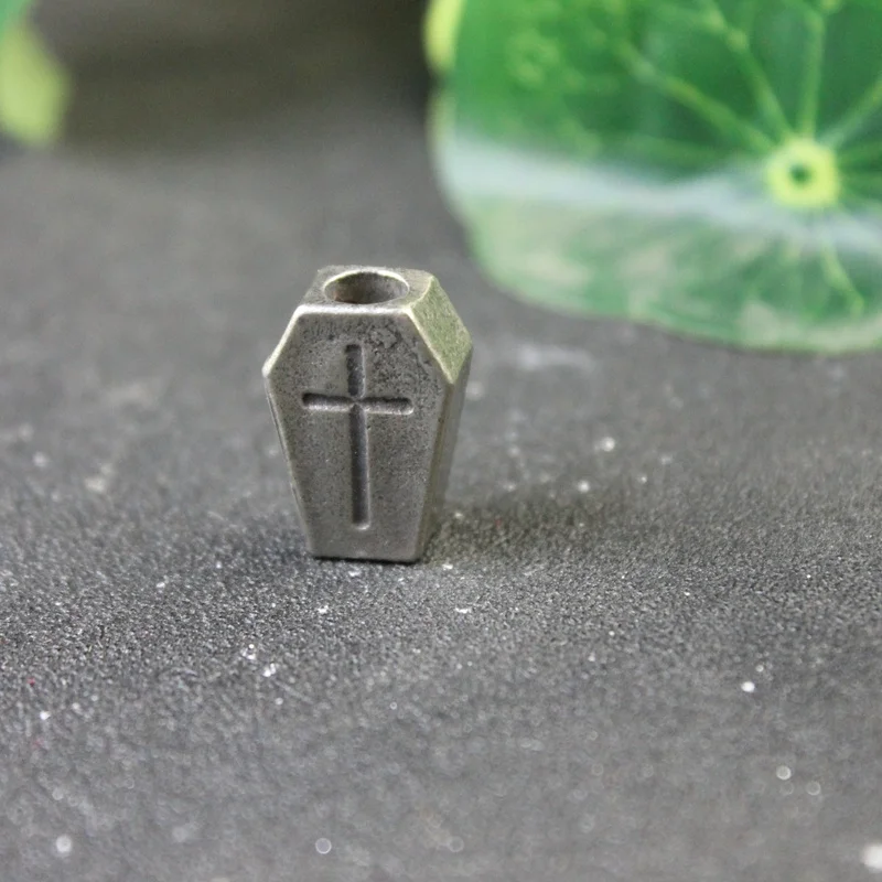 Cross Shield Knife Bead Lanyard Pendant Jewelry Brass Christian