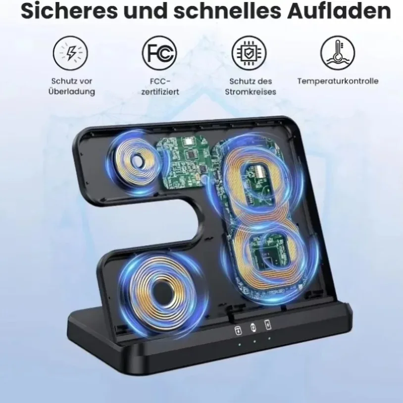 3 In 1 Wireless Charger Stand For Samsung S25-S21 Z Fold 5 4 3 S24 S23 Galaxy Watch 2-7 Active 2 Earbuds Pro Fast Charging Dock