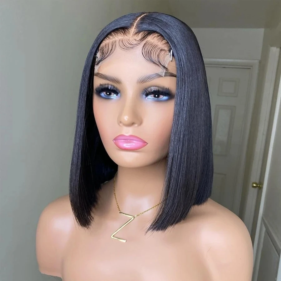 

13X6 Transparent HD Lace Frontal Wigs Bob Hair Lace Front Wig For Women Bob Lace Front Wig Human Hair Straight 180% Full Density