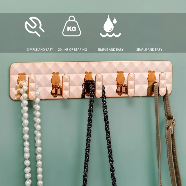 Kulcstartó A Fali Vízálló, Önálló Falhoroghoz Függő Kulcsok Ruháinak Horog Kabátos Törülközőtartó Fürdőszobai Kiegészítők - Image 3