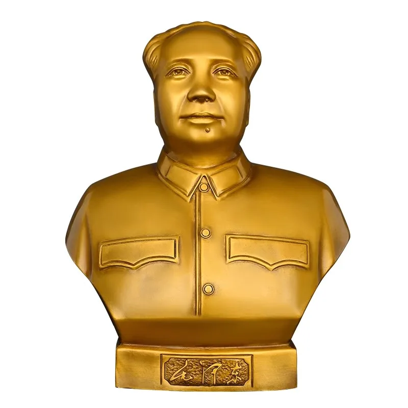 Brass Chairman Mao ornament, great man Mao grandfather portrait, home decor,  bronze half body portrait of Comrade Mao Zedong