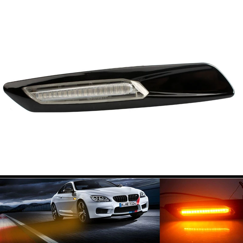 

2Pc LED Dynamic Turn Signal Light Side Marker Lamp Signal Lights For BMW E60 E61 E39 E81 E82 E87 E88 E90 E91 E92 E93 Car Styling