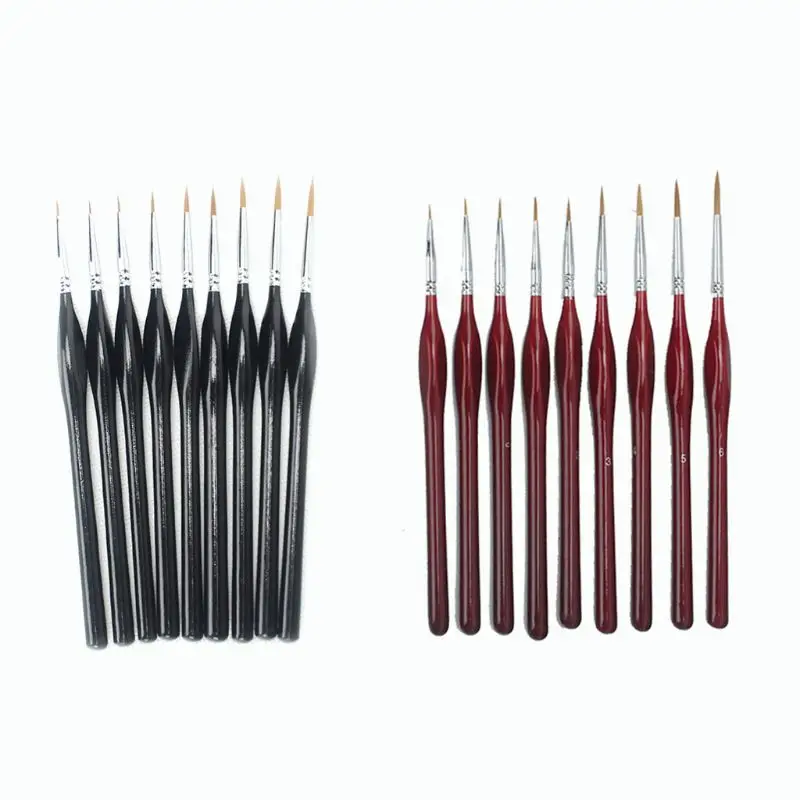 

9pc Detail Thin Paint Brush Set Artist Paintbrushes for Acrylic Oil Watercolor Painting Beginner Student Amateur Painter