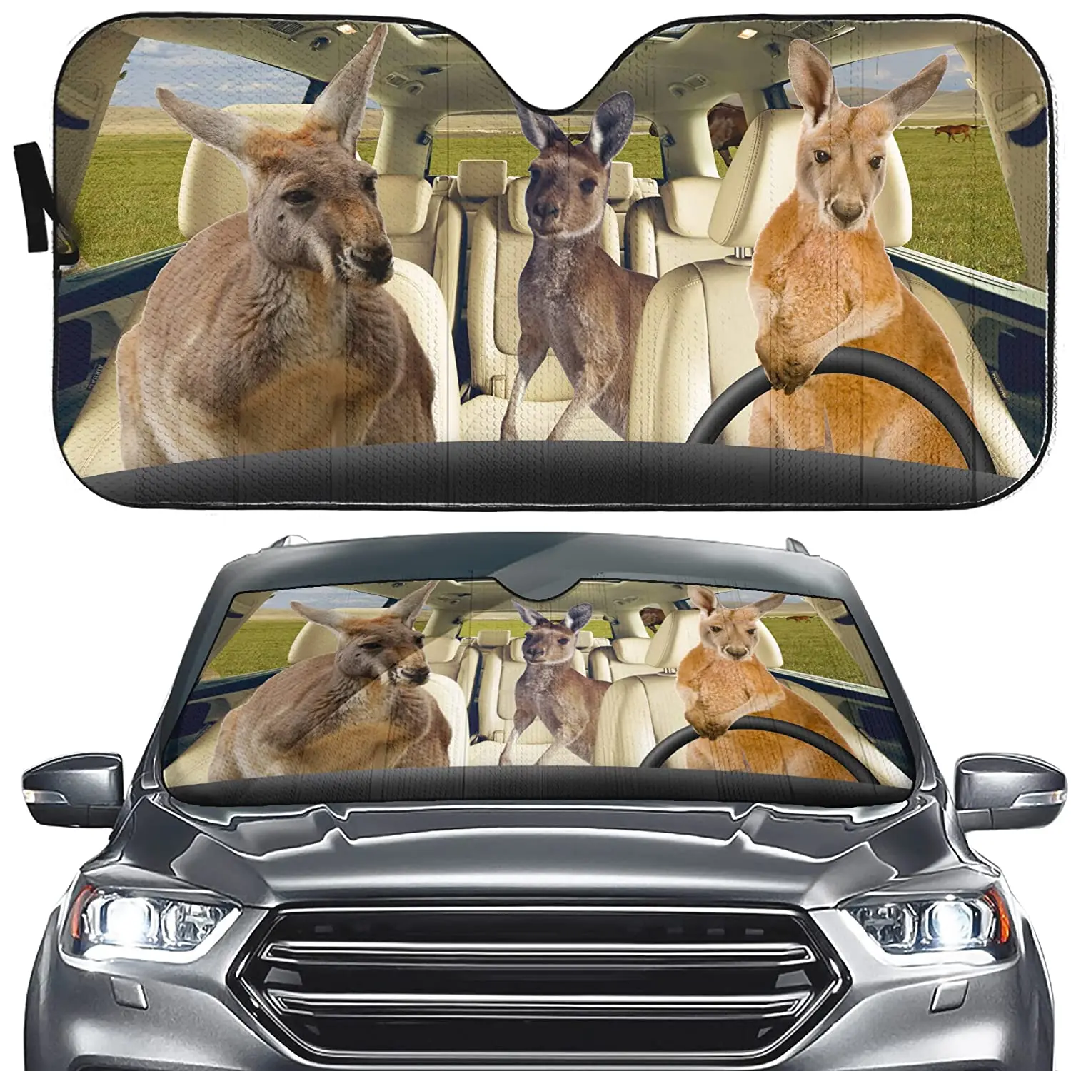 

Kangaroo Driver Windshield Sun Shade for Car Auto Anti UV Kangaroo Front Window Windshield Sunshade Kangaroo Visor Protect Eq